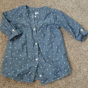 Polka dot chambray shirt